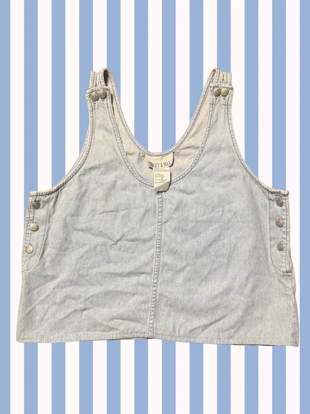 Light Wash Denim Tank Top - Women's Vintage 90s